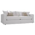 Broadway loose cover grand sofa - Samba Sand Plain - dark leg stain