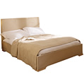Faux Suede Double Bedstead - chocolate