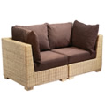 Rattan Two Seater Sofa - chocolate