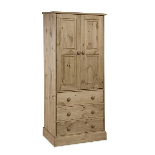 Cotswold Flat Pack Pine Cotswold 2 Door 3 Drawer Wardrobe 214.109