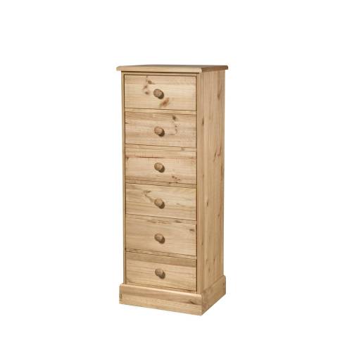 Cotswold Flat Pack Pine Cotswold 6 Drawer Tallboy