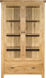 cotswold Oak Glazed Cabinet