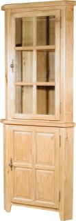 cotswold Oak Glazed Corner Display