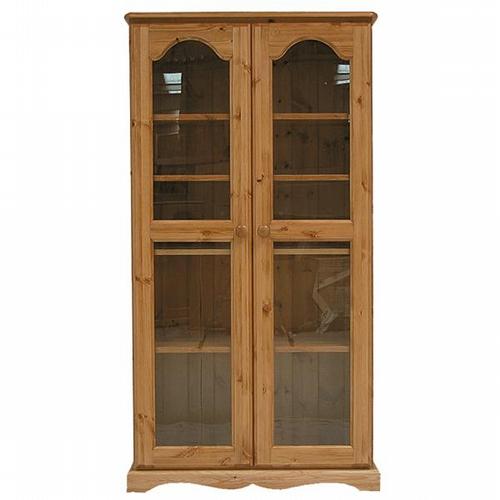 Cotswold Pine Bookcase 5`(Glass Doors)