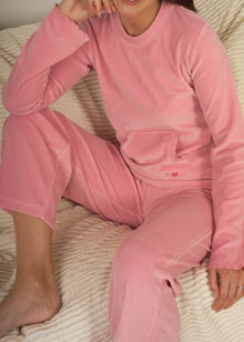 Velour Heart Motif pj set