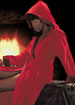 Velour hooded robe