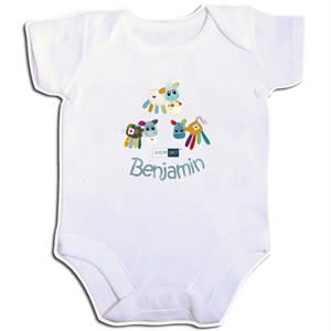Cotton Zoo Boys Farmyard Personalised Baby Vest