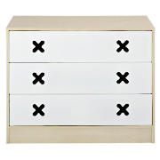 Cottonwood 3 drawer Wide Chest, White
