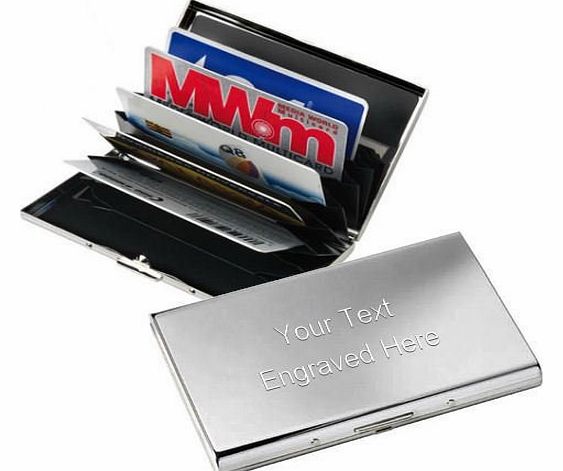 County Engraving Personalised Chrome Plated Business / Credit Card Case Engraved Executive Gift