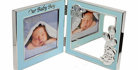 County Engraving Personalised Our Baby Boy Photo Frame with Birth Data, Laser Engraved Newborn Gift