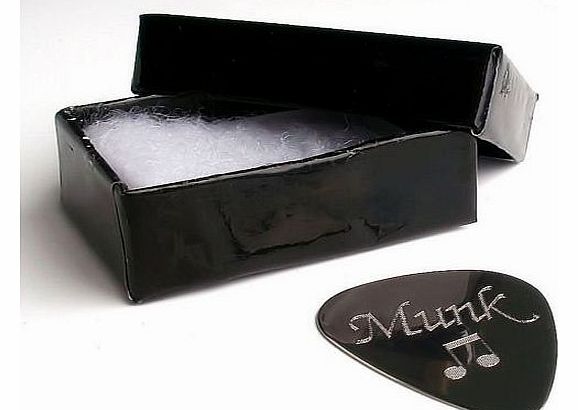 Personalised Stainless Steel .51mm Guitar Plectrum Engraved Pick with Gift Box