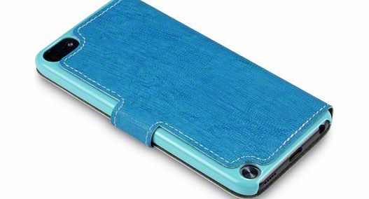 Covert Blue iPod Touch 5 Low Profile Covert Branded PU Leather Wallet Case / Cover / Pouch
