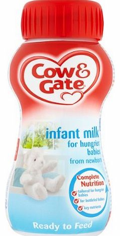Cow & Gate Infant Milk for Hungrier Babies from Newborn - 12 x 200ml