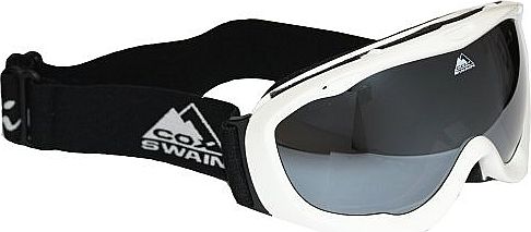  women ski-/snowboard goggles FLASH with box and cleaning tissue, LensColor: white frame /smoke lens mirror