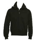 Black 1/4 Zip Sweatshirt with Detachable Hood