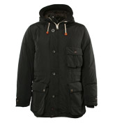 CP Company Black Hooded Longer Length Jacket