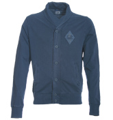 CP Company Blue Button Fastening Sweatshirt