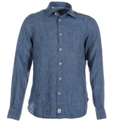 CP Company Blue Linen Shirt