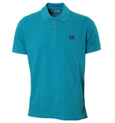 CP Company Blue Pique Polo Shirt