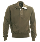 CP Company Brown 1/4 Zip Sweatshirt