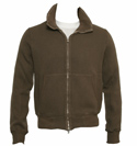 C P Company Dark Beige Full Zip Sweatshirt