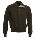 C P Company Green 1/4 Zip Sweatshirt