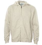 Cream Full Zip Hooded Sweatshirt