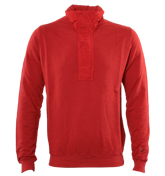 CP Company Red 1/4 Zip Hooded Sweatshirt
