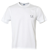 CP Company White T-Shirt with Large Logo