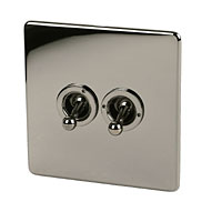 2G 2W 10AX Toggle Sw Black Nickel