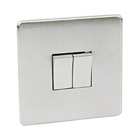 2G 2W Switch Brushed Chrome