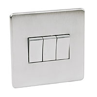 3G 2W Sw Brushed Chrome