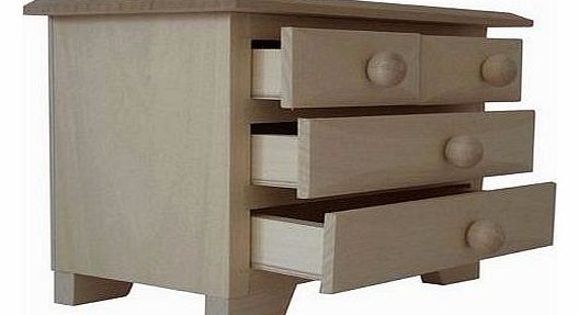 PLAIN WOODEN BOX 4 DRAWERS DECOUPAGE 13,5X11X16,5 2M2D CRAFT ART