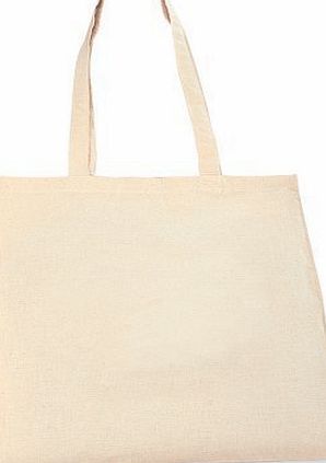 Craft Wise 10 x Long Handled Plain Cotton Bag 38cm x 42cm - Ideal For Fabric Painting