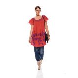 Crafted Antik batik for la redoute en plus tunic dress red 014