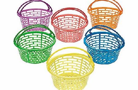 Crafty Capers 12 Bright Coloured Plastic Easter Egg Hunt Baskets