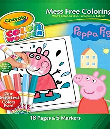 Crayola Peppa Pig Colour Wonder Set Mess Free Colouring by Crayola - 18 Pages amp; 5 Markers
