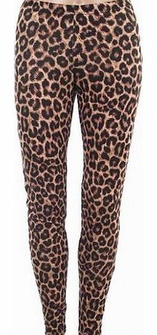 Crazy Chick Ladies Stretch Leopard Lycra Leggings Size S/M (UK-8-10)
