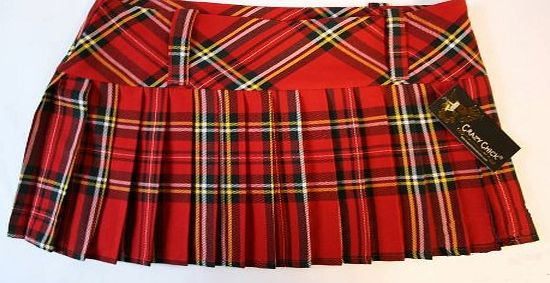Crazy Chick Tartan Mini Skirt 12in length (30.5cm) by Crazy Chick (12, RED)