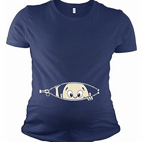 Crazy Dog Tshirts Womens Caucasian Baby Peeking T Shirt Funny Maternity Tee XL