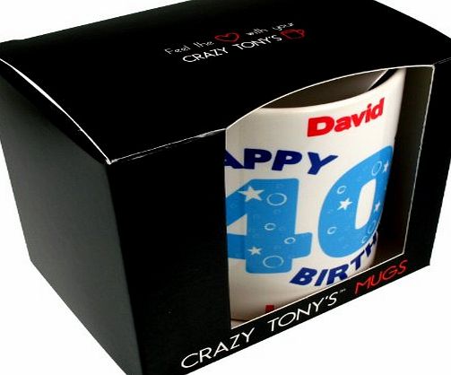 Personalised 40th Birthday Mug, Crazy Tonys 40th Birthday Gift, Gifts For Men, Birthday Present Ideas
