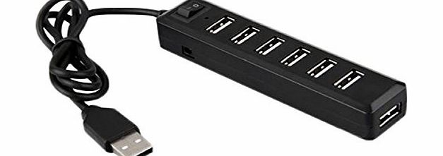 Premium 7 Port Ports USB Hub Expansion High Speed USB 2.0 Multi USB Hub Splitter Switch Lead Adapter Cable For PS3, Xbox, Wii, PC, MAC, Laptop, NoteBook, Mac Book, NetBook, Tablet, Tab, Supports Windo