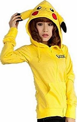 crazycatz Pokemon Pikachu Hoodie Zip Top Hoodies Sweatshirt Jacket (XXL(UK14))