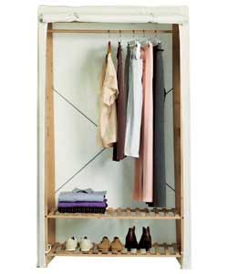 Cream Double Wardrobe with Shelf