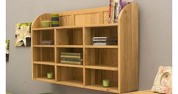 Created for Salem House by Baumhaus Wall Mounted Bookcase Solid Mobel Oak Shelf Unit