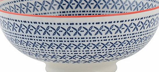 Creative Tops Small The Wanderer Collection Fine China Bowl, Blue/ Orange
