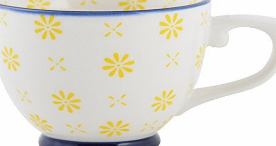 Creative Tops The Wanderer Collection Large Stoneware Tea Cup, Yellow/ Blue
