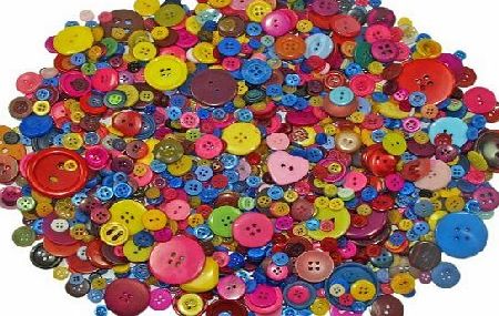 Creativity Papers Craft Buttons - 500g of Assorted Colours and Sizes - Fantastic for all craft activities, Collage, Kn