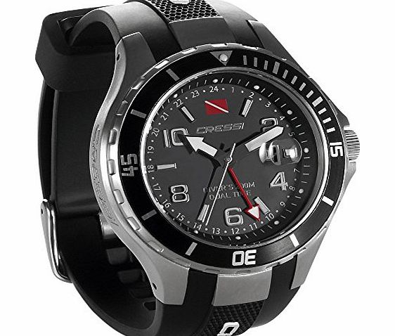 Cressi Dual Time Travel Dive Watch with Mineral Glass