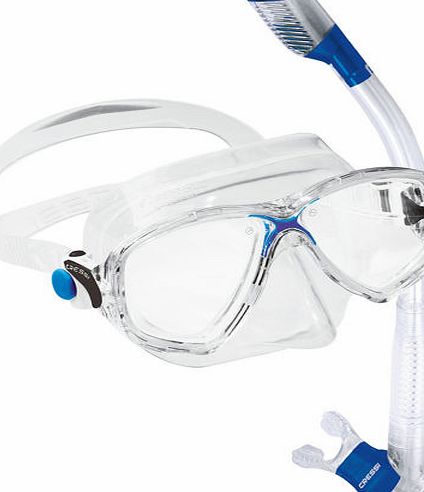 Cressi Mens Cressi Marea Dry Snorkel Set - Clear/Blue